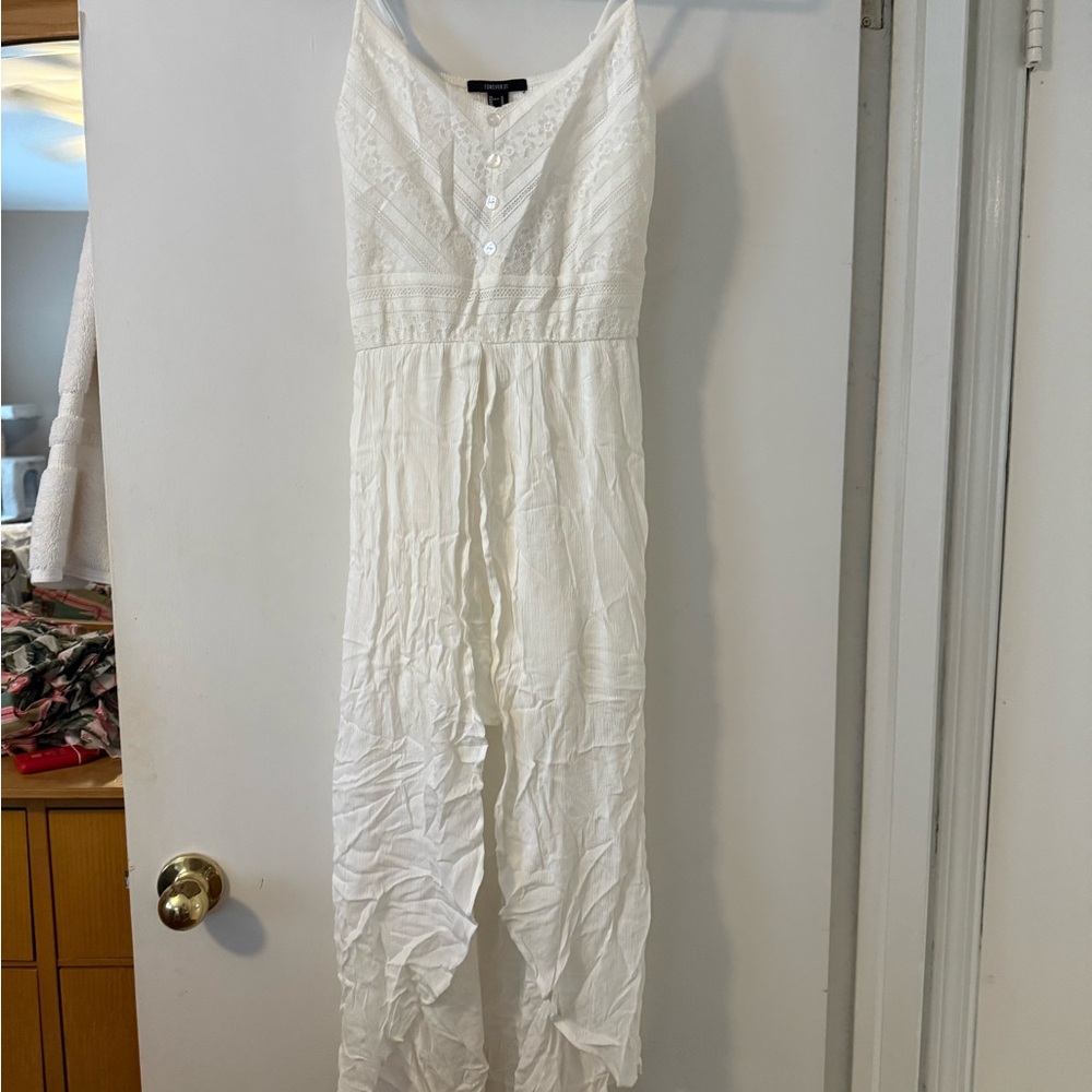 Forever 21 White Lace Jumpsuit